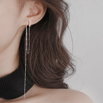 S&Y Silver Statement Drop Earrings